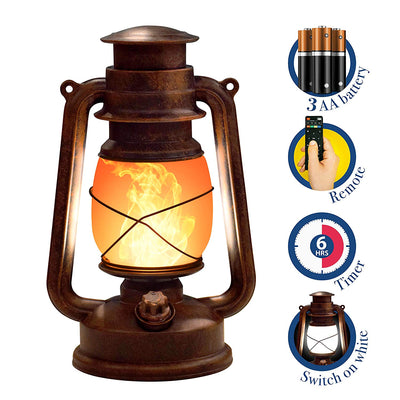 (100 PCS) 2 Modes Vintage Flame Lantern With Timer and Remote - Abamericabrand