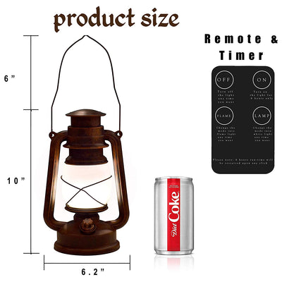 (100 PCS) 2 Modes Vintage Flame Lantern With Timer and Remote - Abamericabrand
