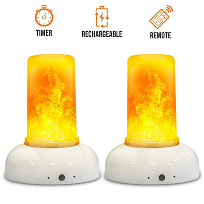 LED Flame Effect Light With Timer and Remote - Abamericabrand