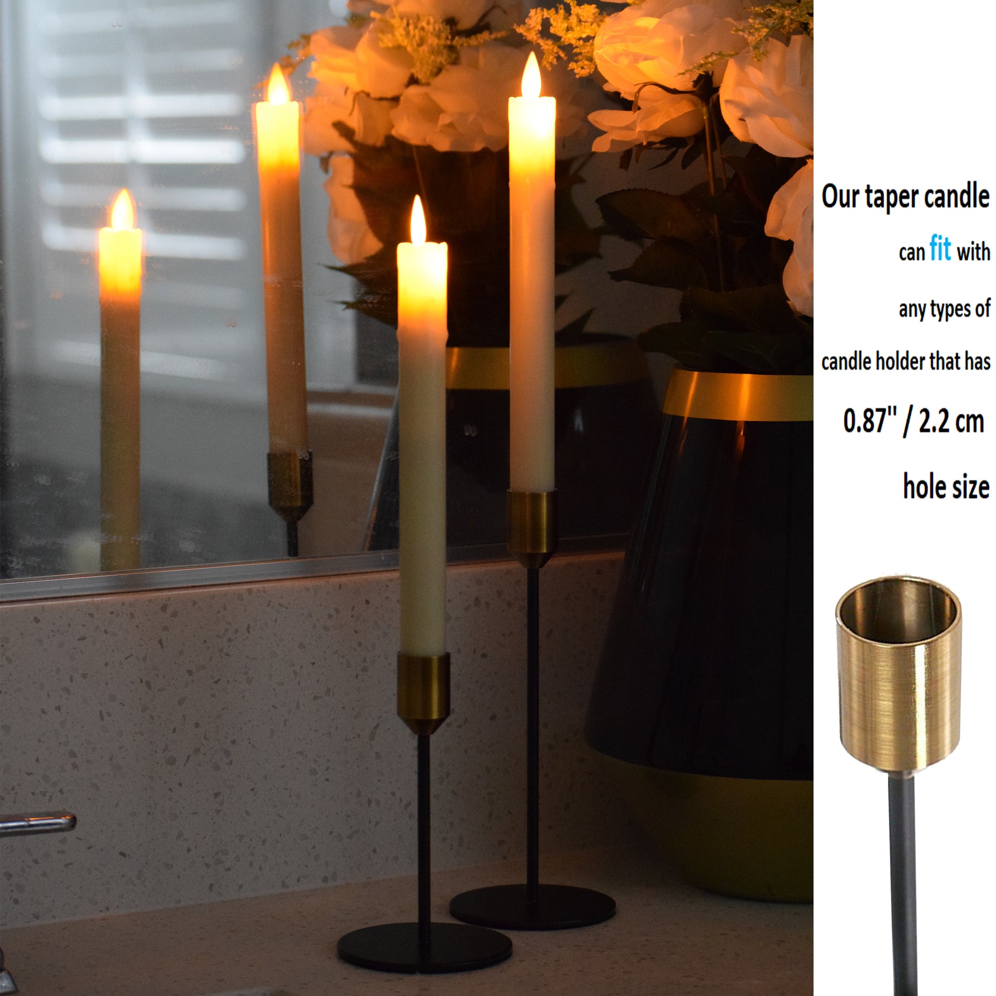 (100 Pcs) Taper LED Candles Pack 4 - Abamericabrand