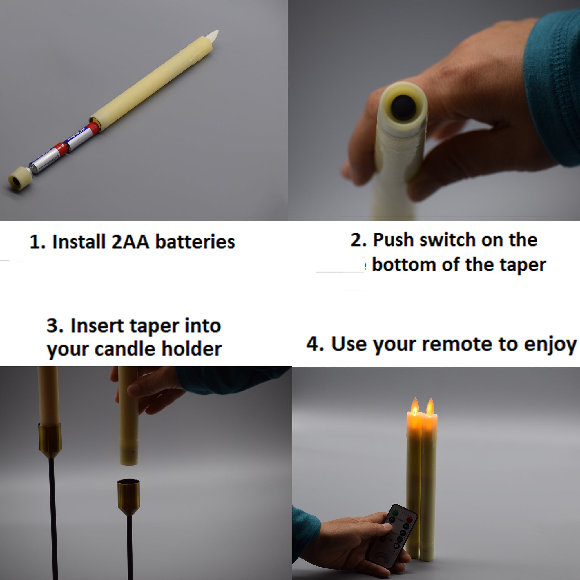 (100 Pcs) Taper LED Candles Pack 4 - Abamericabrand